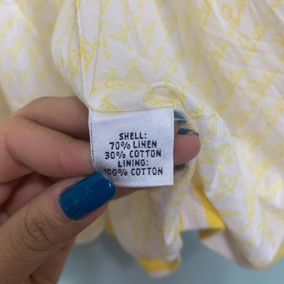 Lilly Pulitzer Blazer Jacket Circles Polka Dots White Yellow Button Size 6 - Picture 12 of 16